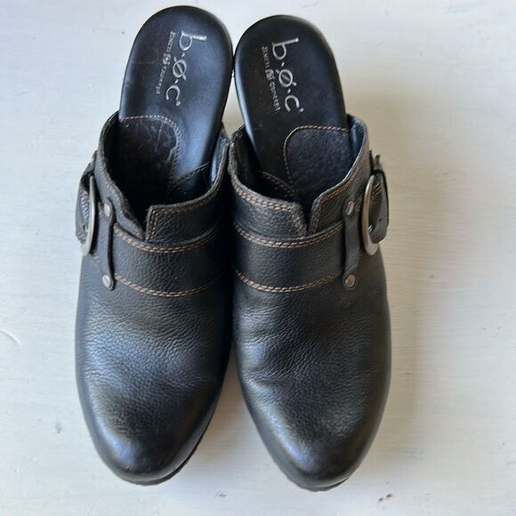 Born B.O.C Pebble Black Genuine Leather Women's Heel Slip On Mules Size 9 - Picture 4 of 12